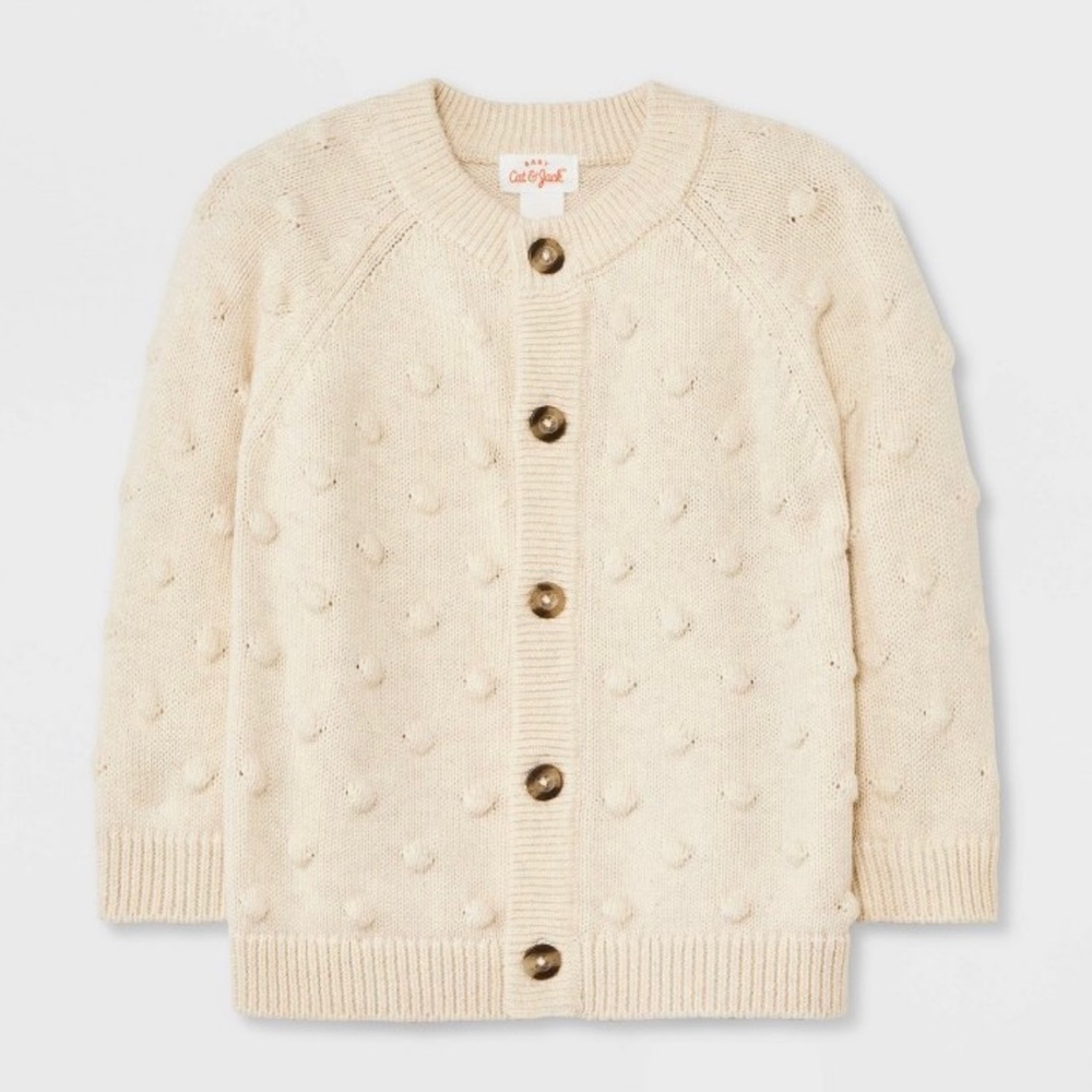 Cat and Jack Baby Bobble 24 months cardigan sweater oatmeal color